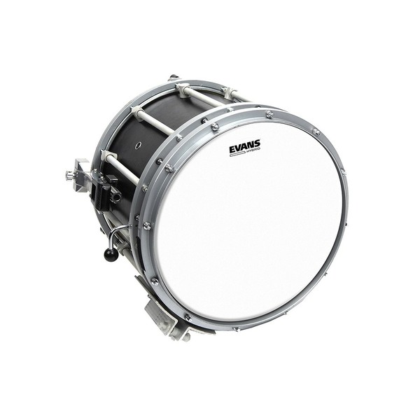Evans Hybrid White Marching Snare Drum Head, 14 Inch
