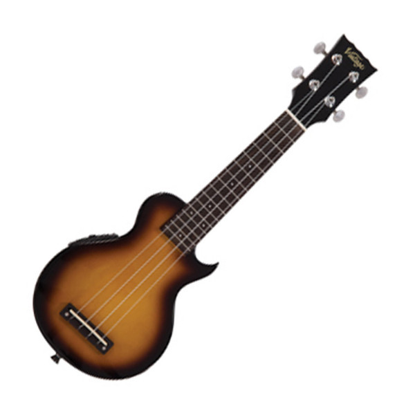 Vintage Soprano Electric Ukulele, Tobacco Sunburst