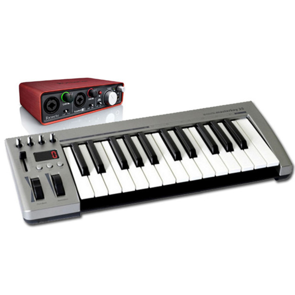 Focusrite Scarlett 2i2 USB Interface + Acorn MasterKey 25 Keyboard