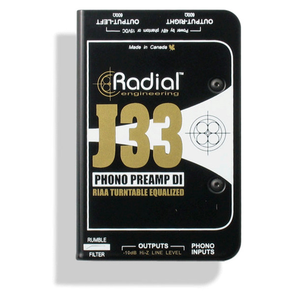 Radial J33 High Resolution Phono Turntable Preamp and DI Box