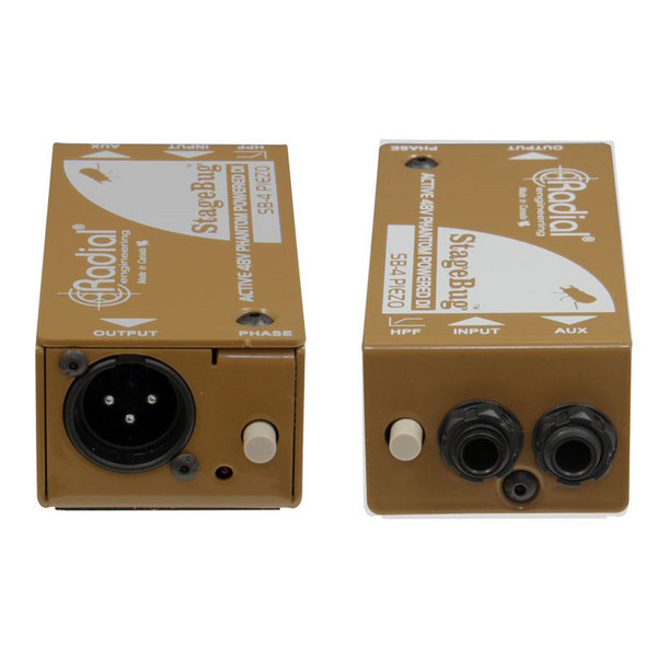 Radial StageBug SB-4 Active Piezo DI Box - Front and Back