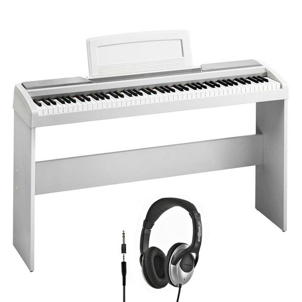 Korg SP-170S Compact Piano, White with Stand and Headphones