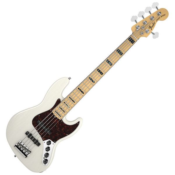 Fender American Deluxe Jazz Bass V Ash, MN, White Blonde