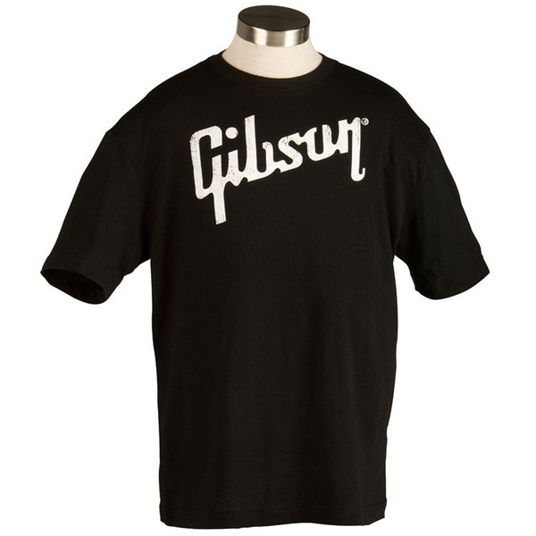 Gibson Logo Black T-Shirt, Medium