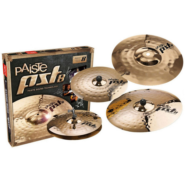 Paiste PST 8 Rock Cymbal Set with FREE 18&quot; Medium Crash Cymbal