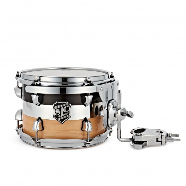 SJC Drums Paramount Rack Tom 10" x 7" Tuxedo Silver, Chrome Hardware