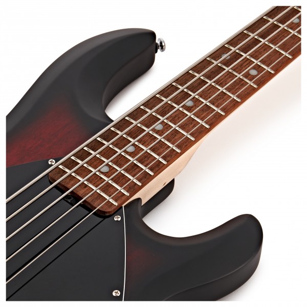 Sterling SUB Ray5 Bass JTB, Ruby Red Burst Satin