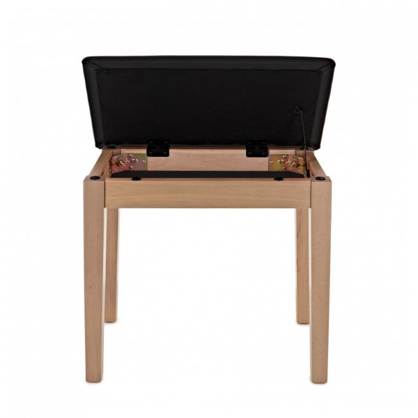 Piano Stool with Storage by Gear4music, Light Oak