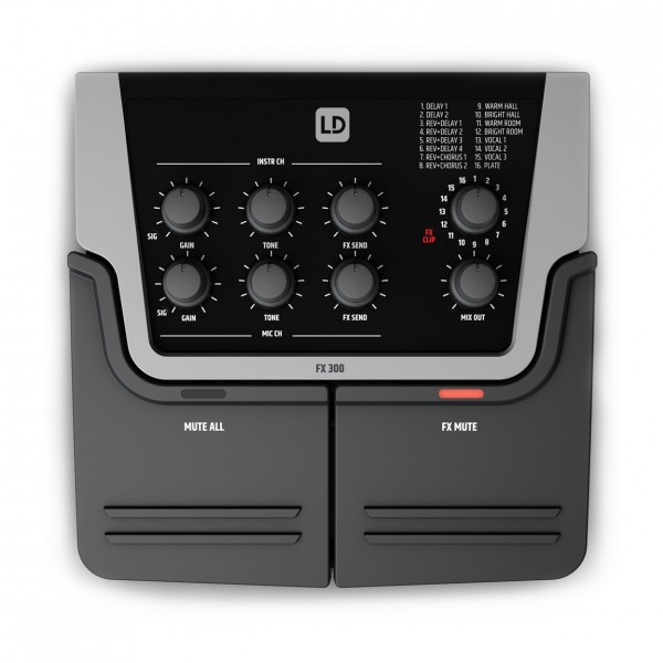 LD Systems FX 300 Vocal Effects Pedal, Top
