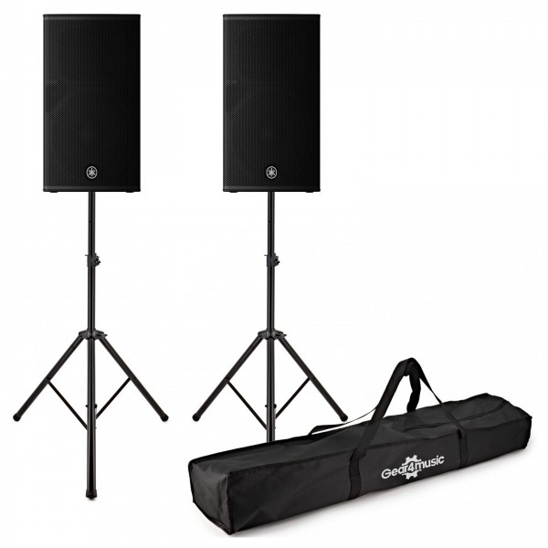 Yamaha DHR15 15" Active PA Speaker Pair with Stands - Front