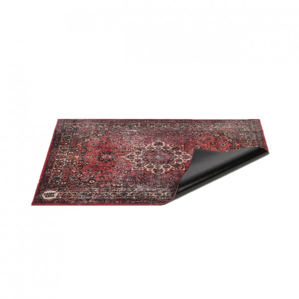 Drum n Bass Vintage Persian Stage Drum Rug, Original Red