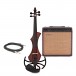 GEWA Novita 3.0 Electric Violin with adapter Bundle, Red Brown