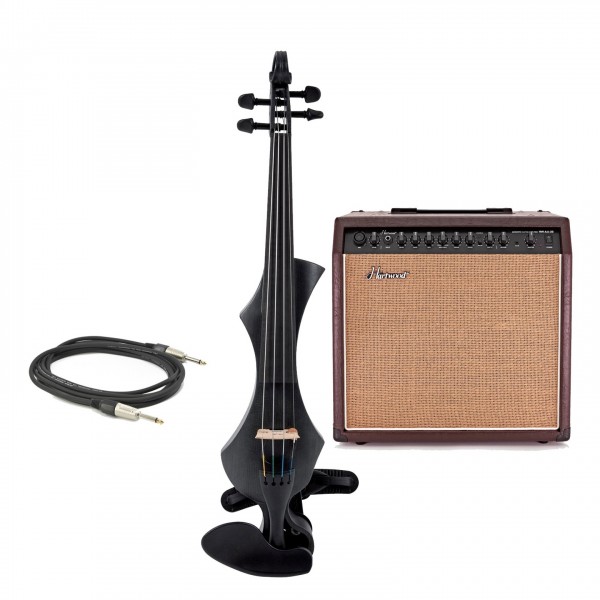 GEWA Novita 3.0 Electric Violin Bundle, Black, Instrument Only