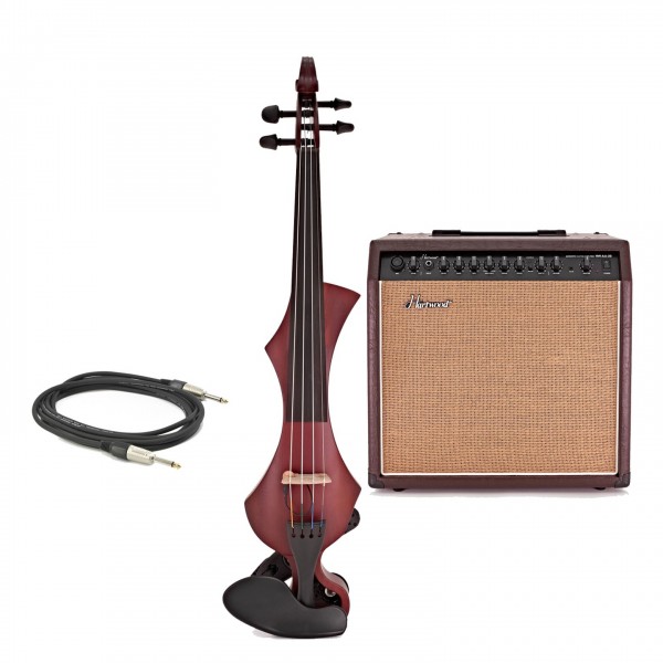 GEWA Novita 3.0 Electric Violin Bundle, Red Brown, Instrument Only