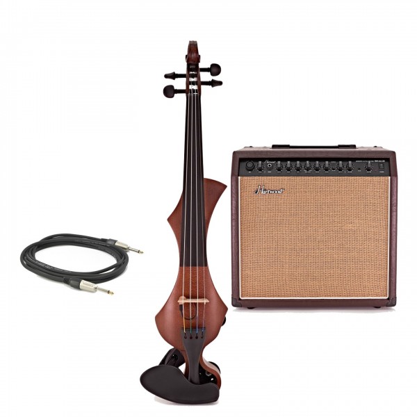 GEWA Novita 3.0 Electric Violin Bundle, Gold Brown, Instrument Only