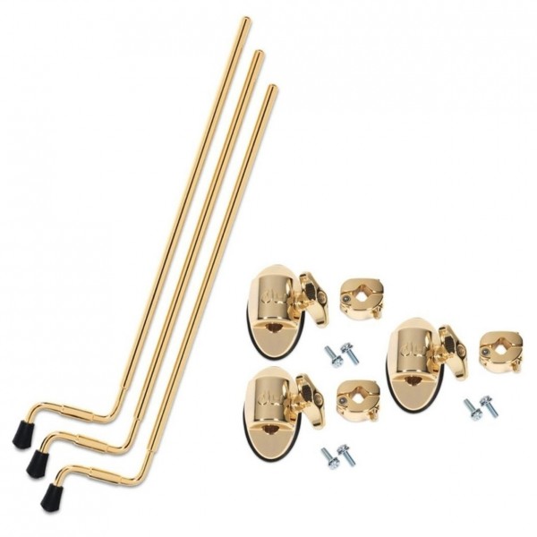 DW Floor Tom Legs w/Mounts, Gold, Set of 3