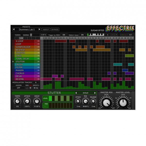 Sugar Bytes Effectrix Multi-Effects Sequencer Plugin, Digital Download - Stutter