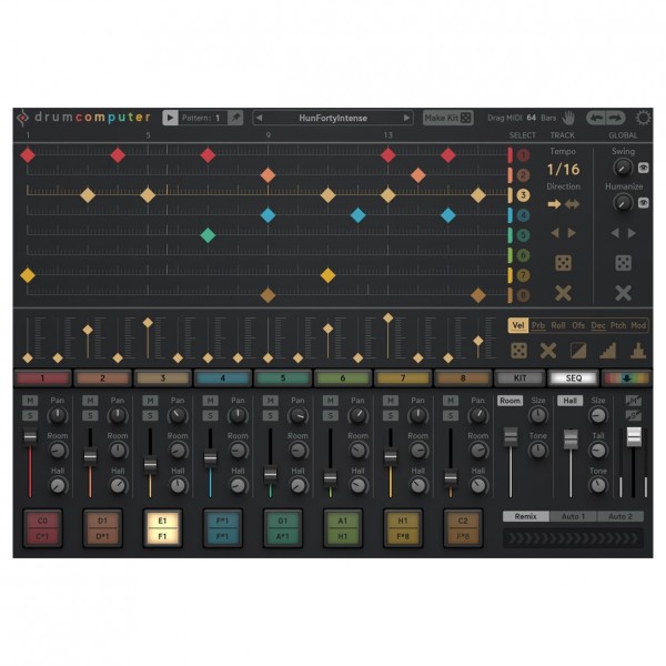 Sugar Bytes DrumComputer Plugin - Sequencer