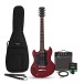 Brooklyn Left Handed Electric Guitar Red, 10W Guitar Amp & Accessory Pack