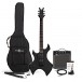 Harlem X Left Handed Electric Guitar + 15W Amp Pack, Black