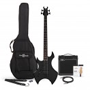 Baixo Harlem X Esquerdinos + Pacote com Amplificador de 15 W, Preto