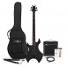 Harlem X Left Handed Bass Guitar + 15W Amp Pack, Black