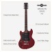 Brooklyn Left Handed Electric Guitar by Gear4music, Red
