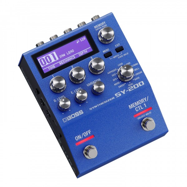 Boss SY-200 Guitar/Bass Synthesizer Pedal with Power Supply tilt