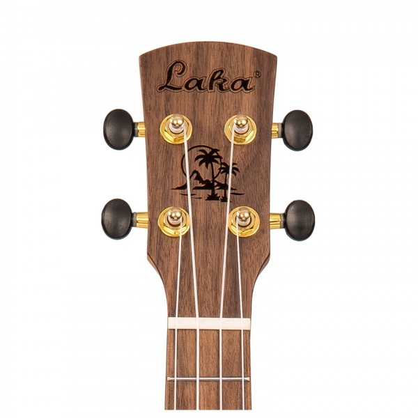 Laka Maple Series Concert Electro Ukulele, Natural headstock