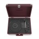 Crosley Cruiser Deluxe Portable Turntable with Bluetooth, Burgundy - top open