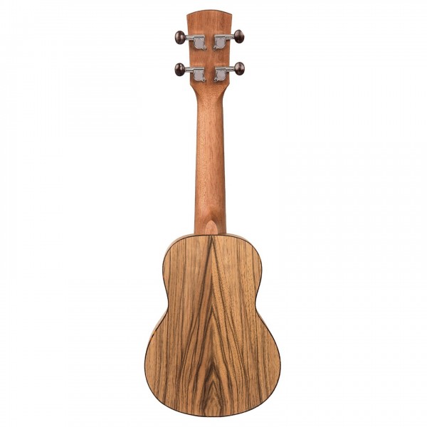 Laka Walnut Series Soprano Ukulele, Natural - Rear View