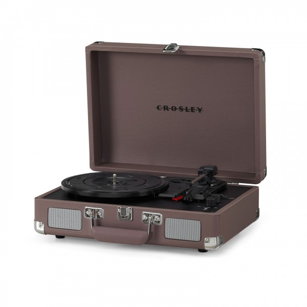 Crosley Cruiser Plus Deluxe Portable Turntable with Bluetooth, Purple - tilt open