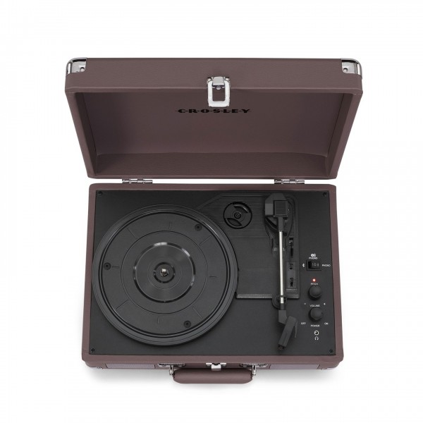 Crosley Cruiser Plus Deluxe Portable Turntable with Bluetooth, Purple - open top