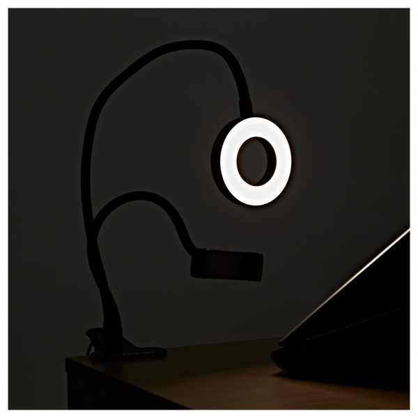 Flexible 3” LED Ring Light with Phone Holder by Gear4music