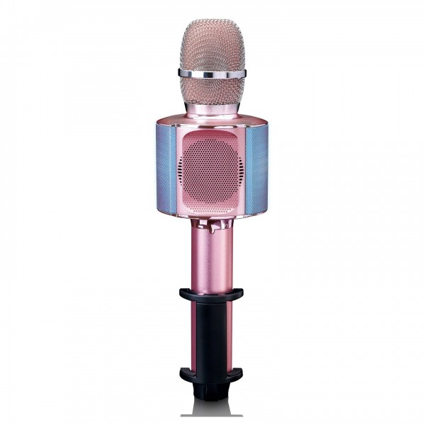 Lenco BMC-090PK - Bluetooth Karaoke Mic with Lights, Pink
