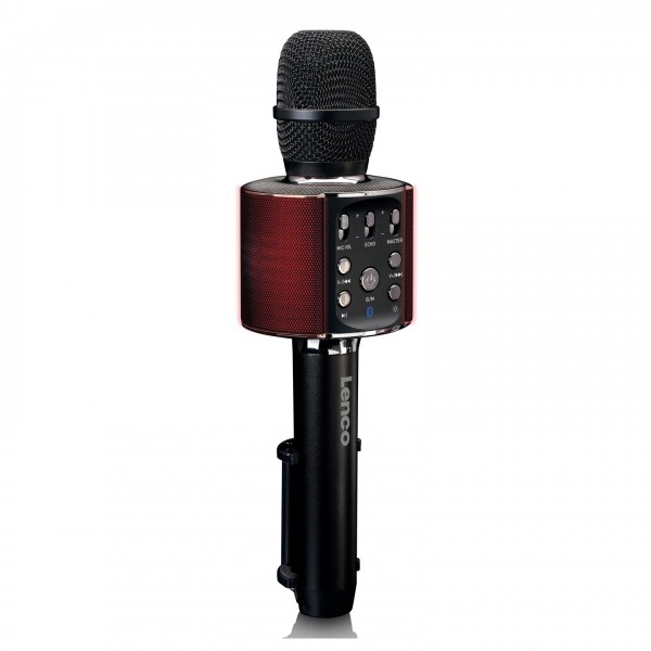 Lenco BMC-090BK - Bluetooth Karaoke Mic with Lights, Black