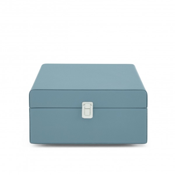 Crosley Voyager Portable Turntable with Bluetooth, Washed Blue - Closed, Side