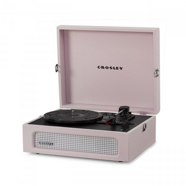 Crosley Voyager Portable Turntable with Bluetooth, Amethyst - Open, Left
