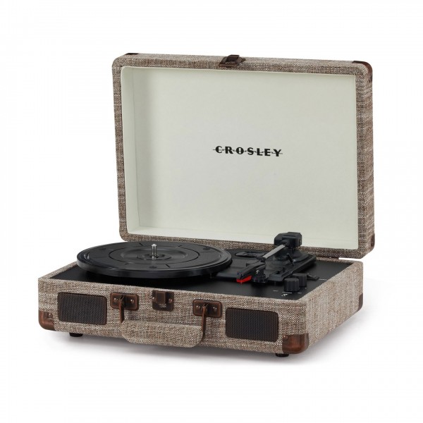 Crosley Cruiser Deluxe Turntable with Bluetooth, Havana - tilted