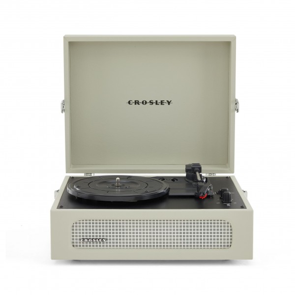 Crosley Voyager Portable Turntable with Bluetooth, Dune - Open, Front