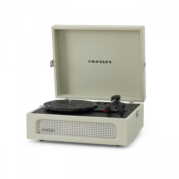 Crosley Voyager Portable Turntable with Bluetooth, Dune - Open, Left