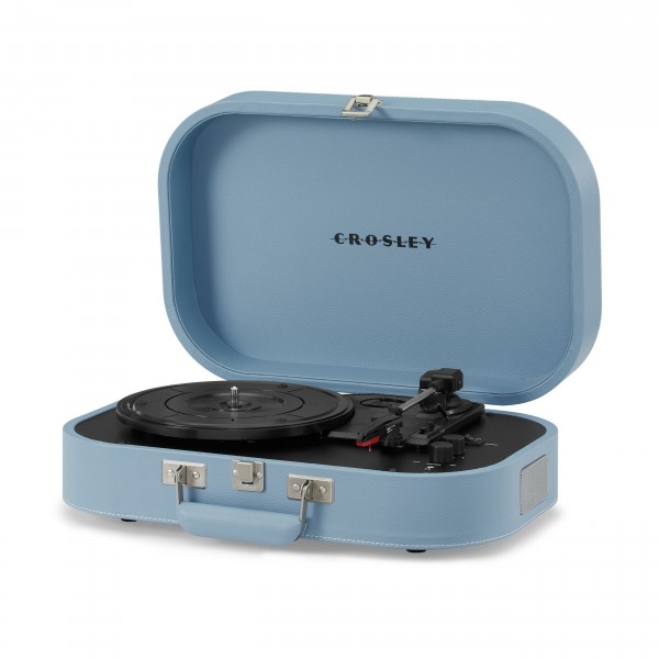 Crosley Discovery Portable Turntable with Bluetooth, Glacier - Open, Left