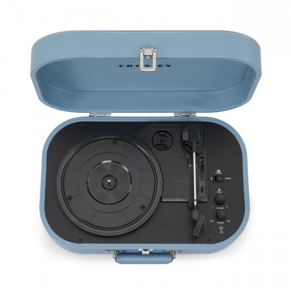 Crosley Discovery Portable Turntable with Bluetooth, Glacier - Open, Top