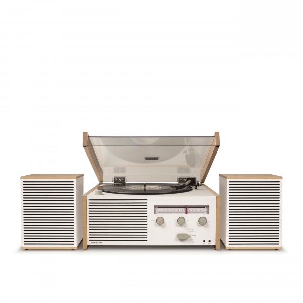 Crosley Switch Turntable, White - Open, Front