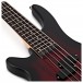 Chicago 5 String Left Handed Bass Guitar by Gear4music, Trans Red