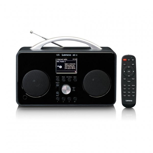 Lenco PIR-645 Internet DAB and FM Radio with Bluetooth, Black With Remote