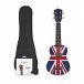 Ukulele von Gear4music, Union Jack mit Zubehörpaket