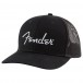 Fender Silver Logo Snapback Hat, Black Angle