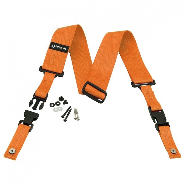DiMarzio ClipLock Quick Release Guitar Strap, Orange Screw
