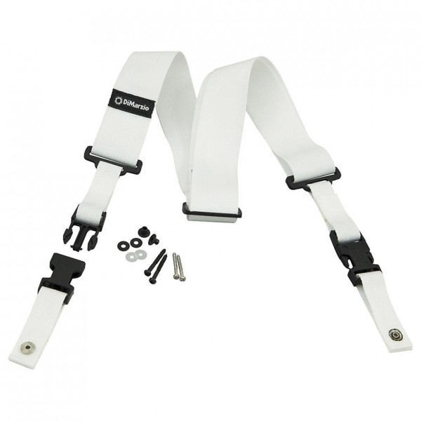 DiMarzio ClipLock Quick Release Guitar Strap, White Screws